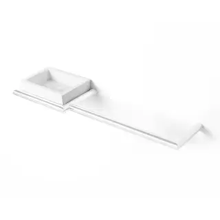 3SC Guy Полотенцедержатель и мыльница 40см., слева, подвесная, композит Solid Surface, цвет: белый матовый/белый матовый