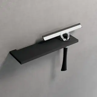 Novellini Kuadra Полка 30х9.7см., с держателем для стеклоочистителя, цвет: черный матовый