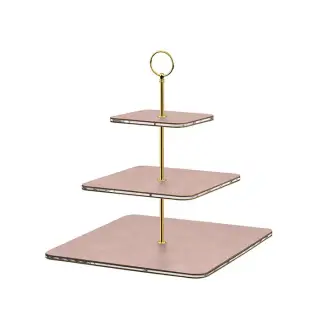 ADJ Сервировочная стойка 30x30xH35см., ручка круглая, цвет: пепельная роза/фурнитура золото