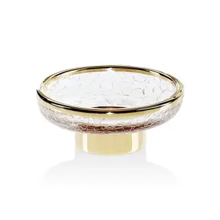 Decor Walther Crack STS Мыльница настольная, французское стекло Craquele, цвет: золото