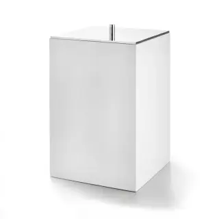 3SC BeMood White Урна с крышкой 20хh32х20 см, цвет: белый/никель сатинированный матовый
