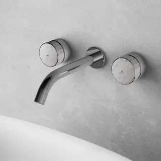 Fima Carlo Frattini Texture Collection F5601L/5HCR Смеситель для раковины на 3 отв., настенный, излив 200 мм, донный клапан click-clack, ручки 