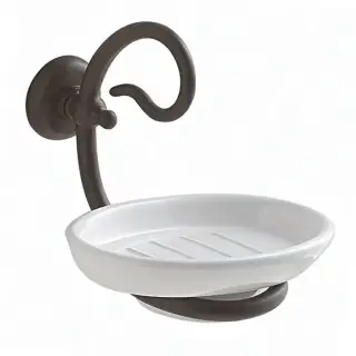 Globo Paestum Мыльница 15x12x10см, подвесная, цвет: металл/белый