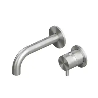 QuadroDesign Source Смеситель для раковины, встраиваемый, излив: 19см., цвет: brushed stainless steel