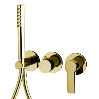 Fima Carlo Frattini Mast Смеситель для душа, встраиваемый, на 2 источника с ручным душем, цвет: золото