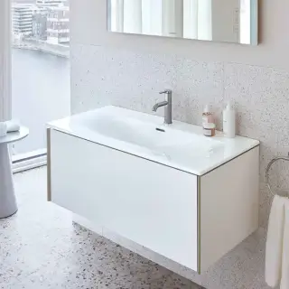 Duravit XViu Тумба подвесная 81x48x40см с раковиной, с 1 выдвижным отделением, цвет: белый глянцевый