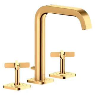 Axor Citterio E Смеситель для раковины, на 3 отв., с донным клапаном, цвет: полированное золото