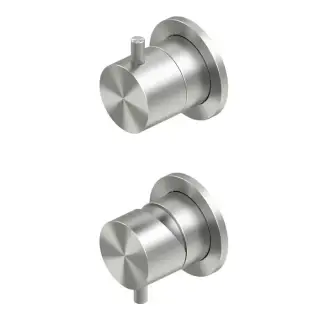 QuadroDesign Source Смеситель для душа, встраиваемый, с переключателем на 2 потребителя, цвет: brushed stainless steel