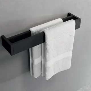 Novellini Kuadra Полотенцедержатель двойной 60см.из алюминия, цвет: черный матовый