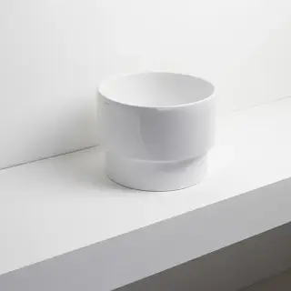 Simas Po-mo Раковина 33xh42см., полувстраеваемая сверху без отв., без перелива, цвет: белый