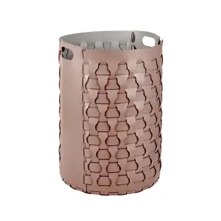 ADJ Круглая корзина для белья Dubai, D40xH57 см., цвет: пепельная роза/устричный