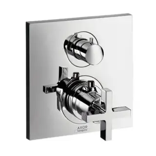 Axor Citterio, Термостат с запорным/ переключающим вентилем, с крестовой рукояткой, СМ, внешняя часть, цвет: хром