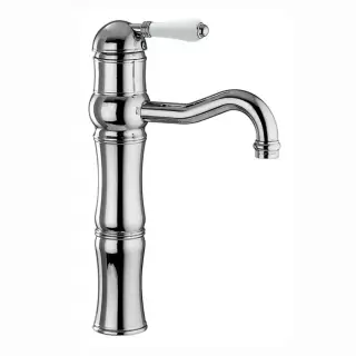 Nicolazzi P.m. Blanc Смеситель для раковины высокий однорычажный, ручки белая керамика, цвет: хром