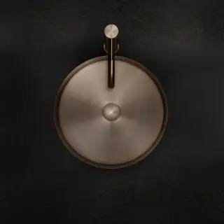 Gessi 316 Раковина 40 см, без отв., для установки на столешницу, без перелива, нержавеющая сталь, цвет: Copper brushed pvd