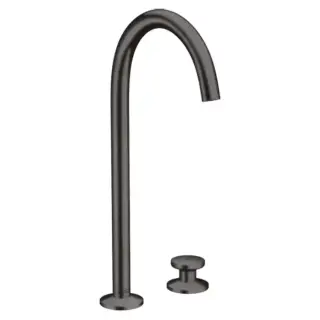 Axor One Смеситель для раковины Sel 260, на 2 отв., высокий, с донным клапаном Push-Open, цвет: шлифованный черный хром