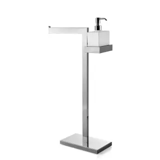 3SC SK Напольная стойка, 63см, с полотенцедержателем и дозатором для жидкого мыла, цвет: хром