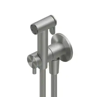 QuadroDesign Source Гигиенический душ, настенный, с запорным вентилем, цвет: brushed stainless steel