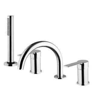 Fima Carlo Frattini Mast Смеситель на борт ванны, на 4 отв., с ручным душем, цвет: хром