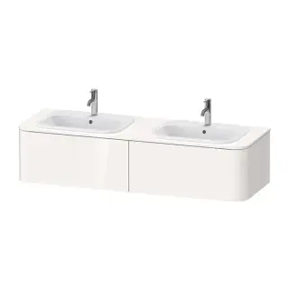 Duravit Happy D.2 Plus Тумба подвесная 160x55x35.4см, с 2 раковинами и 2 ящиками , цвет: белый глянцевый