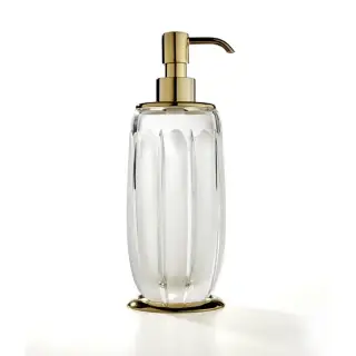 3SC Montblanc Дозатор настольный 7,5хh23х7,5 см, цвет: прозрачный хрусталь/латунь