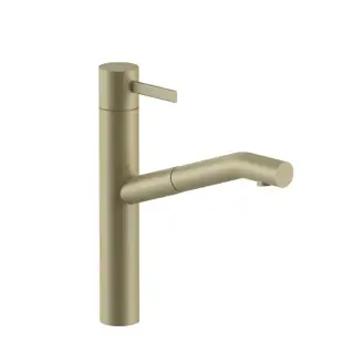 Fantini AF/21 Смеситель для раковины, 1 отв., излив: 217 мм, цвет: Matt British Gold PVD