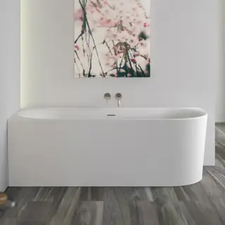 Knief Fresh Right Ванна пристенная, угол слева 180х80х60см., с щелевым переливом, без сл.-перелива, цвет: белый матовы