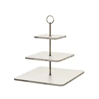 ADJ Сервировочная стойка 30x30xH35см., ручка круглая, цвет: белый/фурнитура бронза