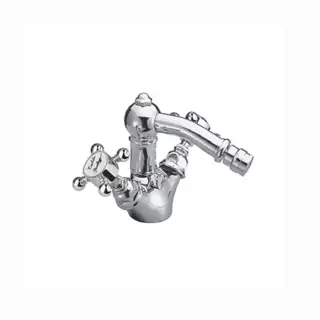 Nicolazzi Half Dome Смеситель для биде с 2мя ручками, на 1 отв., с донным клапаном, излив 127мм, цвет: хром