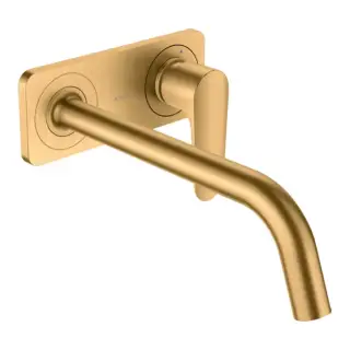 Axor Citterio M Смеситель для раковины, встраиваемый, излив: 22.7см., с панелью, цвет: шлифованная медь