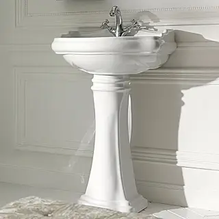 Kerasan Retro Раковина 55 см, 1 отв., с колонной, цвет: белый