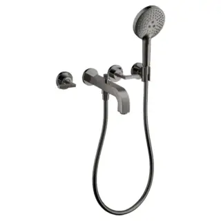 Axor Citterio Смеситель для ванны, встраиваемый, с ручным душем, ручка: рычаг, цвет: полированный черный хром