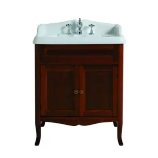 SIMAS Arcade Тумба под раковину прямой фронт (ручки и петли цвета бронза), с раковиной AR834, 70см, напольная, Цвет: noce &ndash; орех