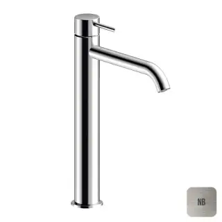 Almar Mixers Смеситель для раковины, высокий, 1 отв., без донного клапана, цвет: никель брашированный