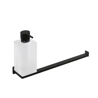 Colombo Look Дозатор для жидкого мыла с полотенцедержателем, подвесной, цвет: PVD графит матовый/матовое стекло