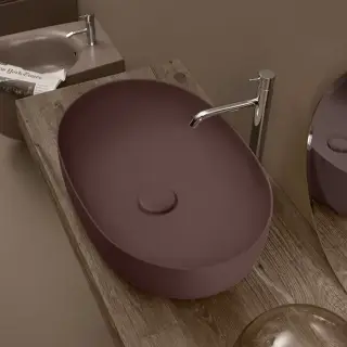 Kerasan Nolita Раковина 60х40 см, без отв., накладная, цвет: Borgogna matt