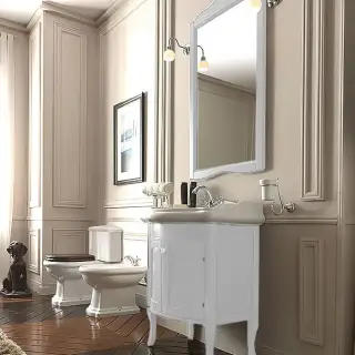 Kerasan Retro Комплект мебели, с закругленным фасадом, 73см, напольный, цвет: белый матовый