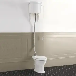 Devon&Devon Westminster Унитаз 64x36.5cм, с высоким бачком, трубой, фурнитура хром