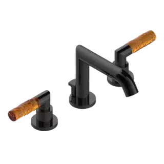 Смеситель для раковины THG BAMBOU AMBER CRYSTAL A34.F33.151 Brown bronze color PVD/сатин.хрусталь цвета янтаря