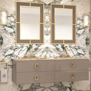 Столешница с отверстием под накладную раковину 137*56*h2, мрамор emperador light