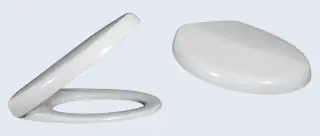 Сиденье-крышка для компакта с системой закрытия soft closing, 38.5*44.5, duroplast, белый / крепление - хром