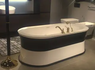 Ванна THG BAGATELLE B TUB-F2 белый, фронтальная панель - черная матовая