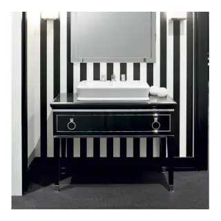 Комплект мебели с раковиной Oasis Lutetia 0LUTCP107756115CR + 0LVBSPR00000001 + 0LUTTM100256115LED + 0ACTSFS00000000 мрамор emperador dark, элементы - хром