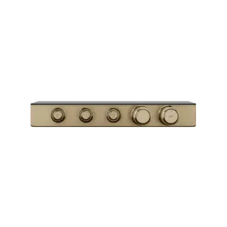 Термостат Gessi HI-FI ECLECTIC 65254#726 Warm Bronze Brushed PVD, полочка-черное стекло