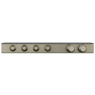 Термостат Gessi HI-FI ECLECTIC 65256#149 FINOX BRUSHED NICKEL, полочка-черное стекло