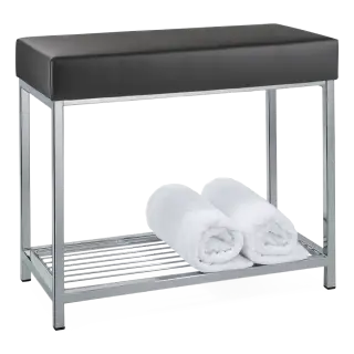Банкетка для ванной комнаты Decor Walther DW 77 0505105 цвет-хром, сиденье-черное