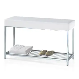 Банкетка для ванной комнаты Decor Walther DW 67 0503304 цвет-хром, сиденье-белое