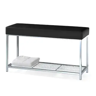 Банкетка для ванной комнаты Decor Walther DW 67 0503305 цвет-хром, сиденье-черное