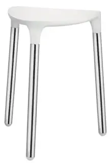 Табурет 37*33*h44, сиденье - термопластик, цвет - белый, ножки - хром