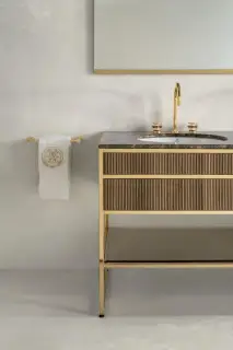 Топ под раковину с 3отв под смеситель 110*53*2h Mistic Brown