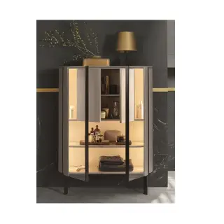 Шкаф напольный 2 двери, 2 выд. ящика 101*41.5*136.5 базальт серый мат. (FOT44) молдинг (G0227)